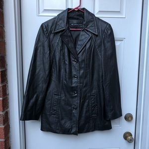 Winlet Black Leather Coat